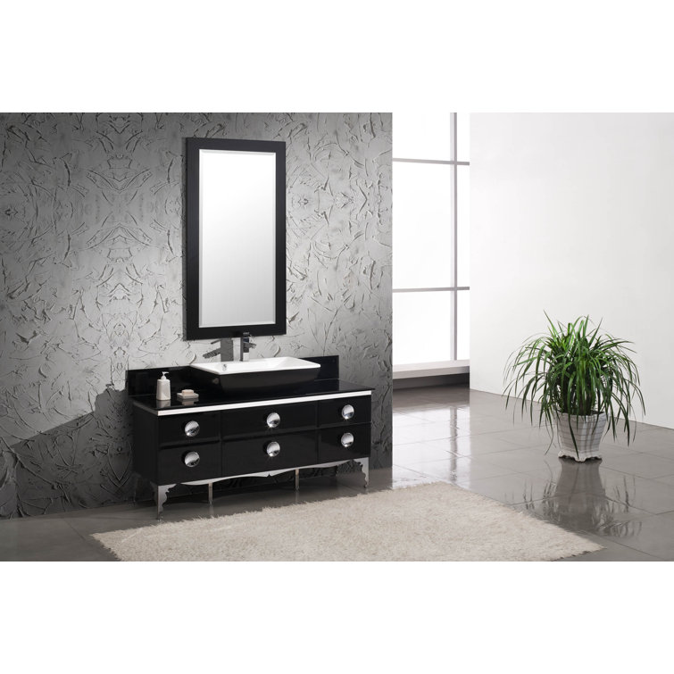 Fresca Moselle 59" Single Modern Glass Bathroom Vanity Set with Mirror